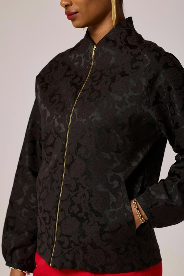 Lioness by TF Midnight Luxe Jacquard Jacket - Black