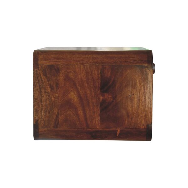 Wyld Haus Como Chestnut Wall Mounted Open Woven Bedside Table with Drawer