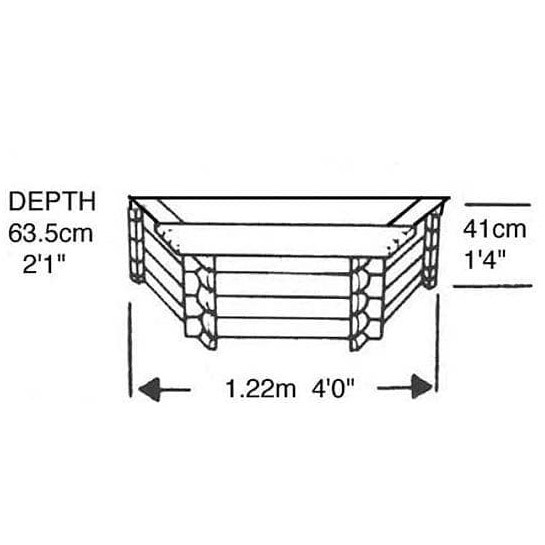 Norlog 25 Gallon Flat-Back Wooden Norlog Pond, 410mm High
