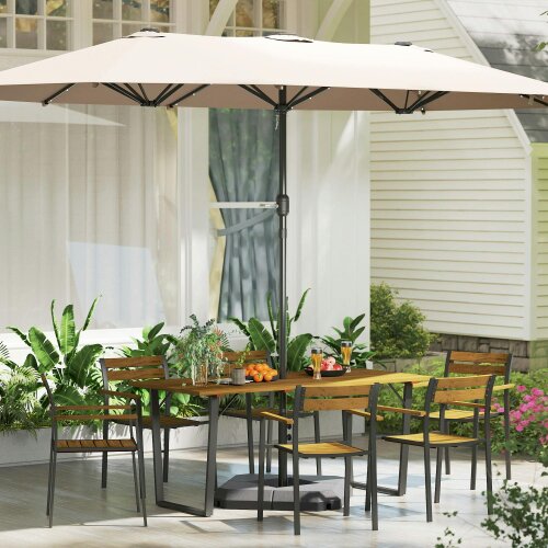 Wyld Haus Mafi 6 Seater Wood Panel Outdoor Dining Set Slatted Design