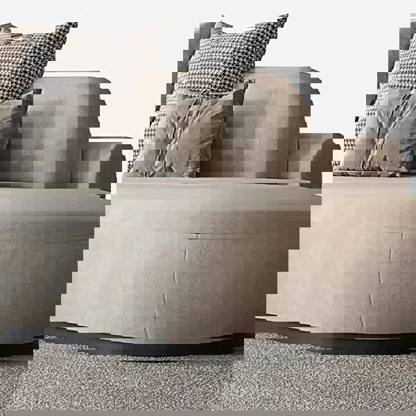 Cosima Grey Four Seater, Five Seater Curved Sofa, Long Sofa Suedue, Clearance-Weilai Concept-Weilai Concept