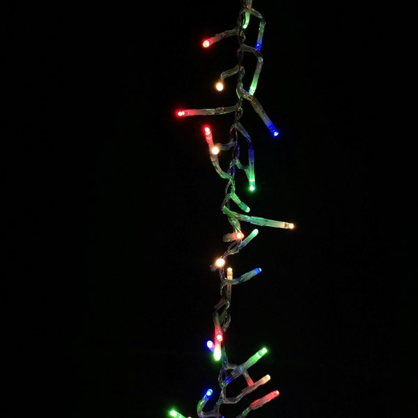 Samuel Alexander 960 LED 12m Premier Cluster Indoor Outdoor Multi Function Mains Operated Christmas Lights with Timer on Clear Cable in Multicoloured