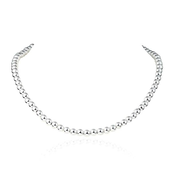 namana 925 Sterling Silver Italian Design Ball Statement Necklace for Women