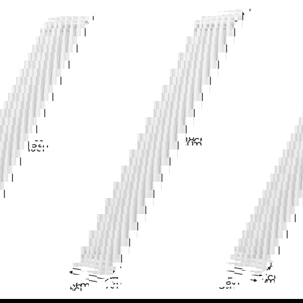 Monstershop Traditional 2 Column Radiator - 1800 x 562mm - White