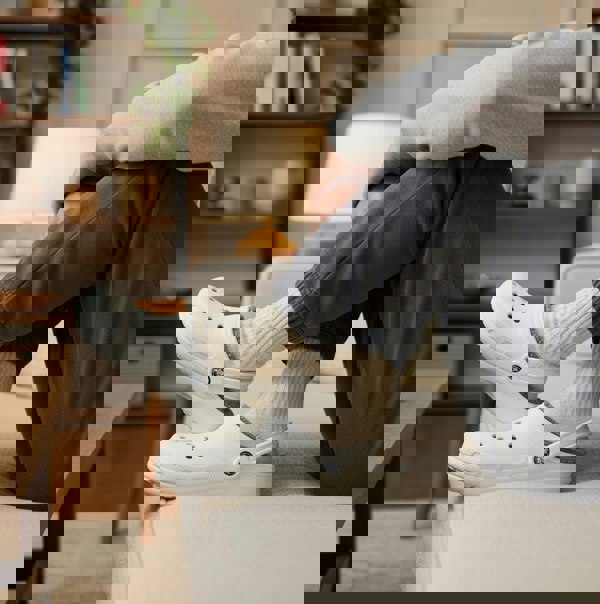 Crocs 203591-10M CLASSIC LINED Unisex Clogs White/Grey