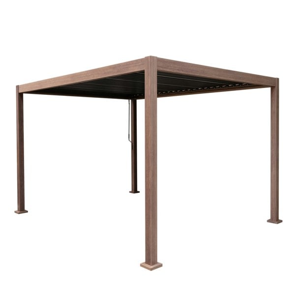 Jardi Wood Effect Aluminium Pergola 4m x 3m
