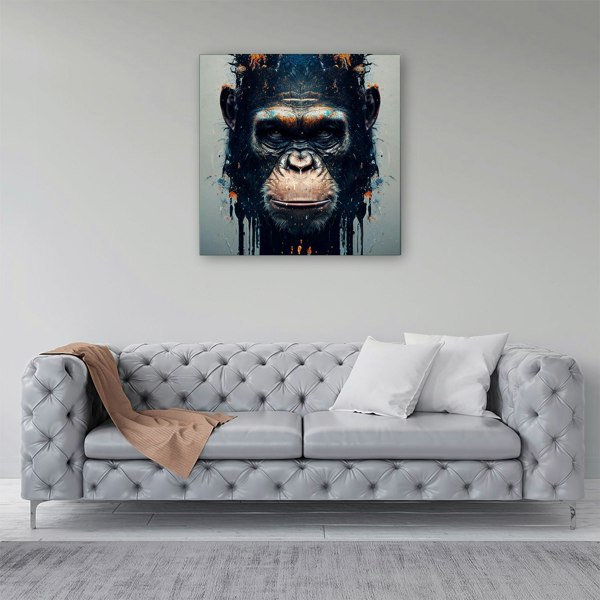 Warren Reed Gorilla Face Splash Art Canvas