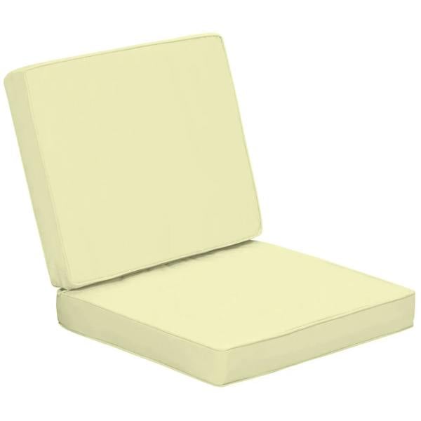 Cream seat cushion and back cushion set, square padded outdoor chair cushions