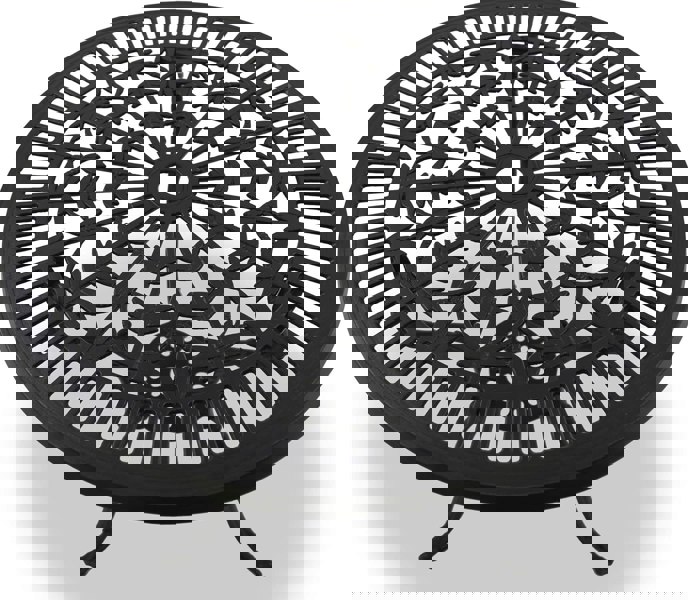 Centurion Supports TABREEZ Garden and Patio Table and 2 Large Chairs with Armrests Cast Aluminium Bistro Set - Black