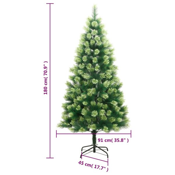 Berkfield Artificial Hinged Christmas Tree with Stand 180 cm