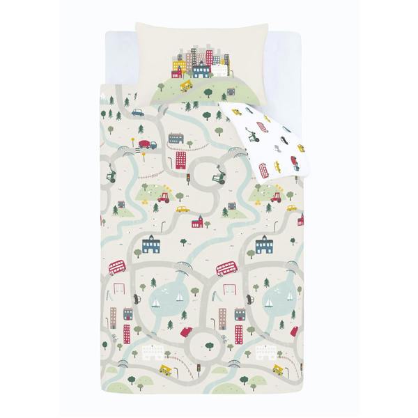 Transport White Duvet Cover Set