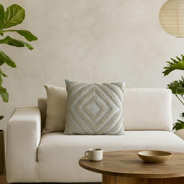 Wyld Haus Set of 2 Apricale Grey Diamond Cushion Covers