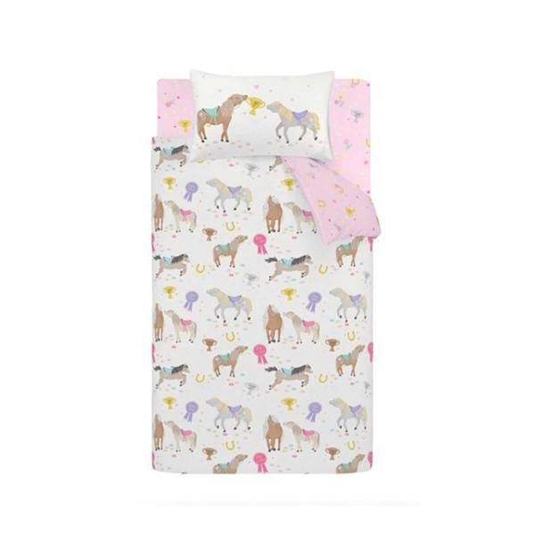 Happy Horses Cream Duvet Cover Set