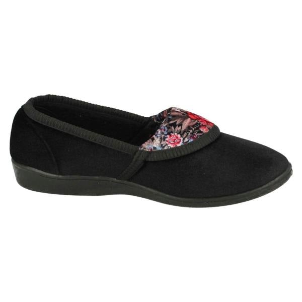 Spot On Ladies Spot On Floral Pattern Slippers