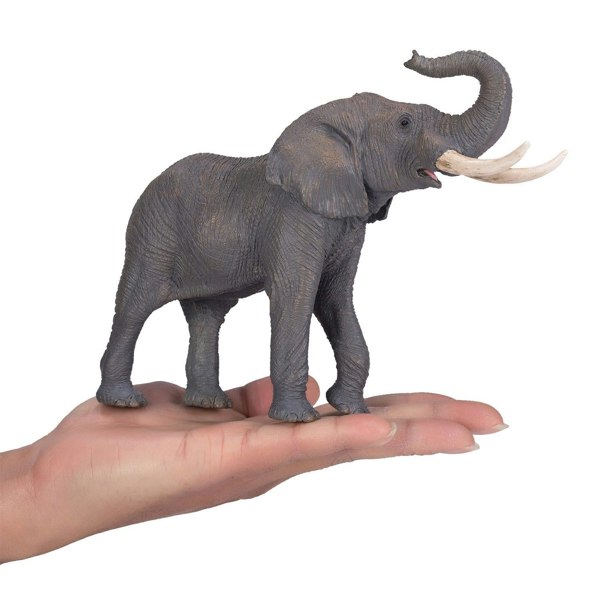 Mojo Fun African Bull Elephant Wildlife Toy Figure 11.5 cm Height Approx - 381005