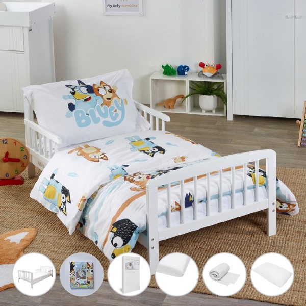 Kinder Valley Bluey 7 Piece Toddler Bed Bundle