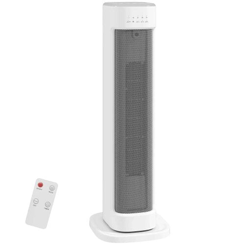 Bobobiy 2000W Ceramic Electric Heater with 3 Heat Settings, Timer - White