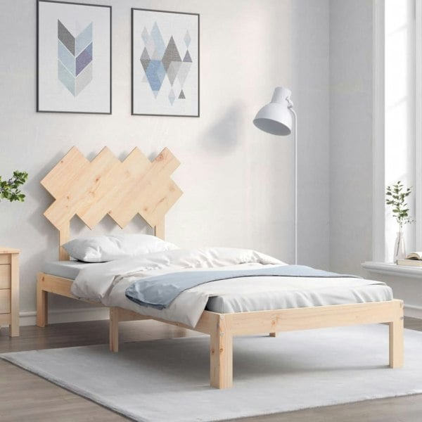Berkfield Bed Frame with Headboard 90x200 cm Solid Wood