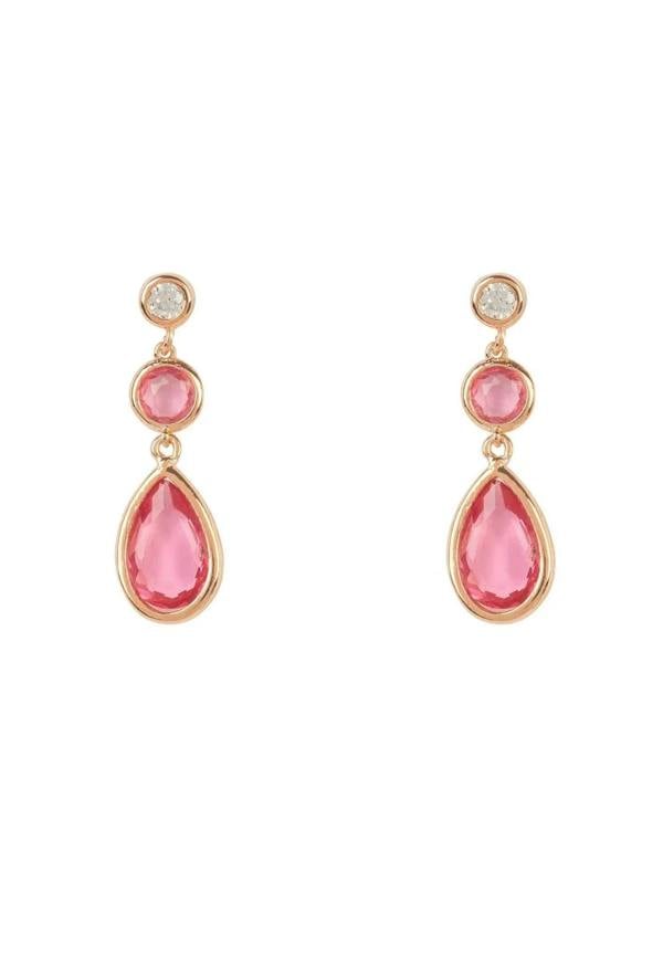 Tuscany Gemstone Drop Earring Rose Gold Pink Tourmaline - LATELITA Earrings