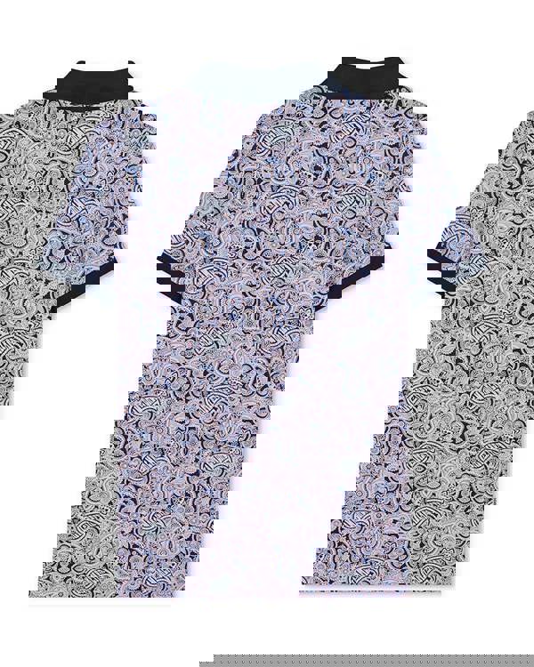 Lambretta Mens Classic Paisley Print Mod Retro Ska Casual Polo