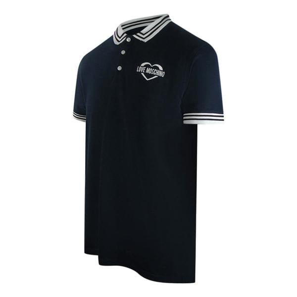 Moschino Love Moschino Navy Blue Polo Shirt Small Heart Logo