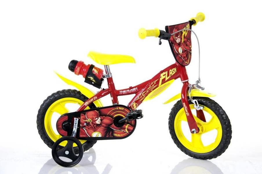 Dino Bikes Dino Flash Kids 12" Wheel Bike - Red/Yellow