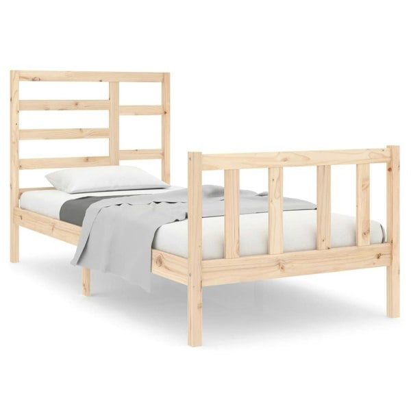 Berkfield Bed Frame Solid Wood 75x190 cm Small Single