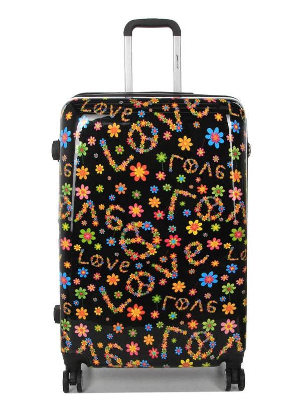 Snowball Hard Shell Printed Dual 4 Wheel Luggage Suitcase