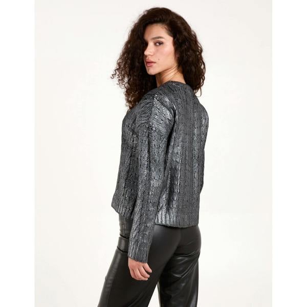 Blue Vanilla Metallic Printed Cable Jumper