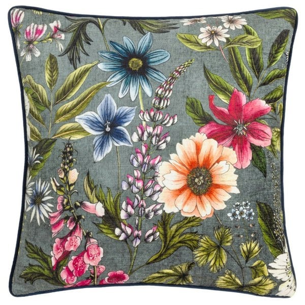 Wylder Hidcote Manor Alma Floral Cushion Cover - Petrol