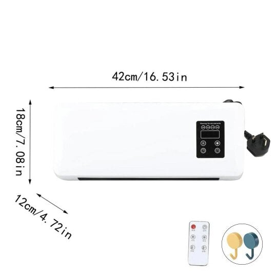 Havendro Wall Mounted Heater Fan Combo Electric Cooling Heating w/Remote Timer