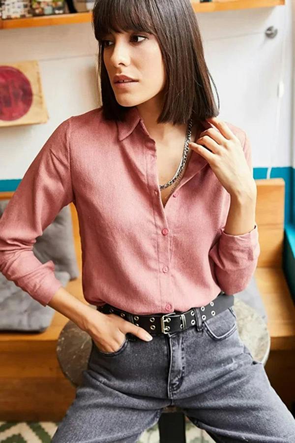 Hoxton Gal Fine Ribbed Corduroy Shirt