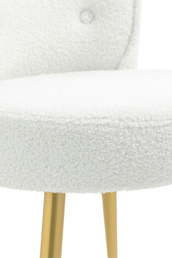 Living and Home Teddy Fleece Dressing Table Stool with Iron Legs