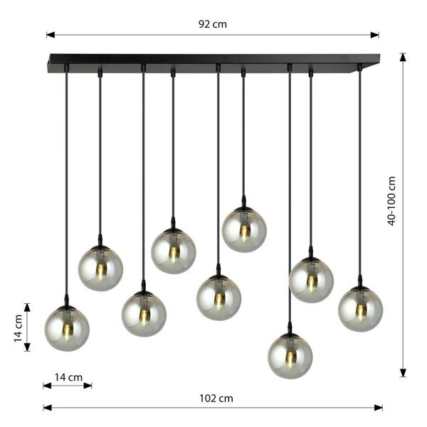 Emibig COSMO Pendant lamp  9 x E14 Black with Graphite Shade