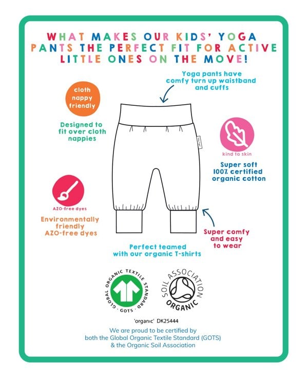 Organic Multi Rainbow Yoga Pants - Toby Tiger UK Retail