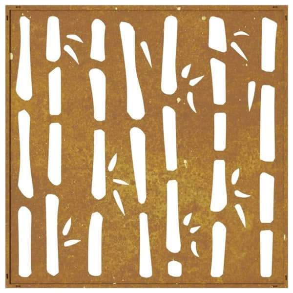 Berkfield Garden Wall Decoration 55x55 cm Corten Steel Bamboo Design