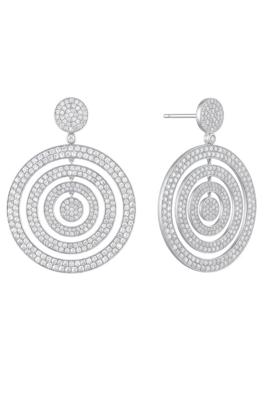 Latelita Whirlpool Trance Statement Drop Earrings Silver