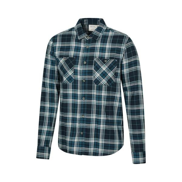 Mountain Warehouse Mens Maine Flannel Long-Sleeved Shirt - Petrol - 