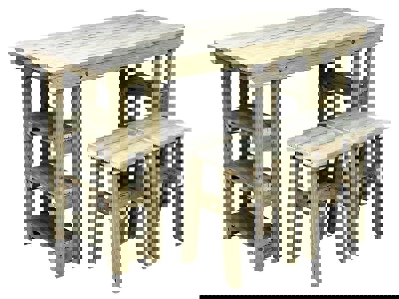 Garden Potting Table – 150cm Multi-Purpose Wooden Workbench with two chairs ideal for Planting, Gardening, and Outdoor Storage