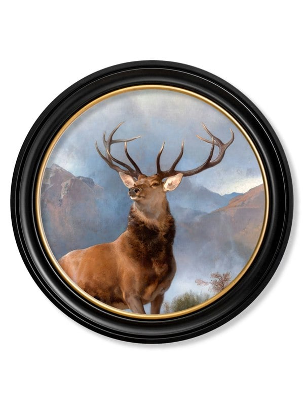 Exceptional Art c.1851 Monarch of The Glen - Round Frame