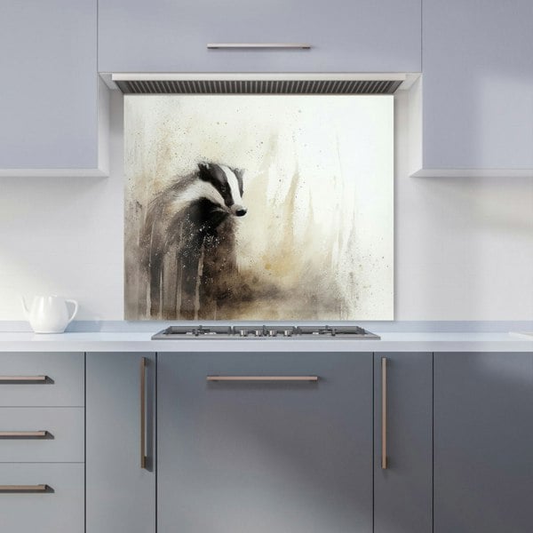 Warren Reed - Designer Badger Watercolour Kitchen Splashback