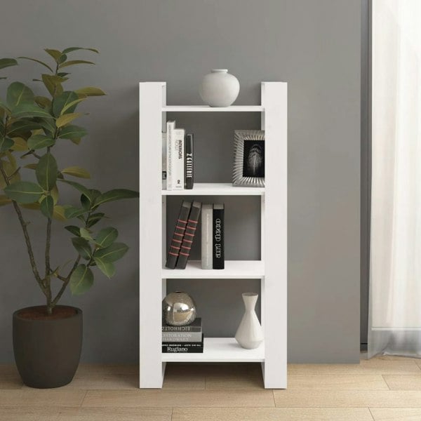Berkfield Book Cabinet/Room Divider White 60x35x125 cm Solid Wood