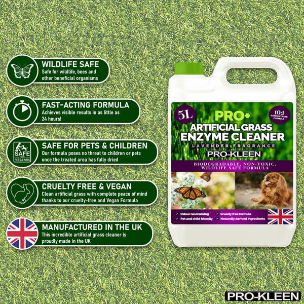ProKleen Pro-Kleen ProBio Artificial Grass Cleaner Probiotic Based Deodoriser Odour Eliminator Lavender 5L