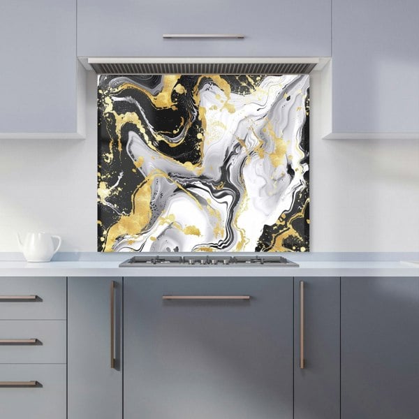 Warren Reed - Designer White And Black Marble Effect Kitchen Splashback