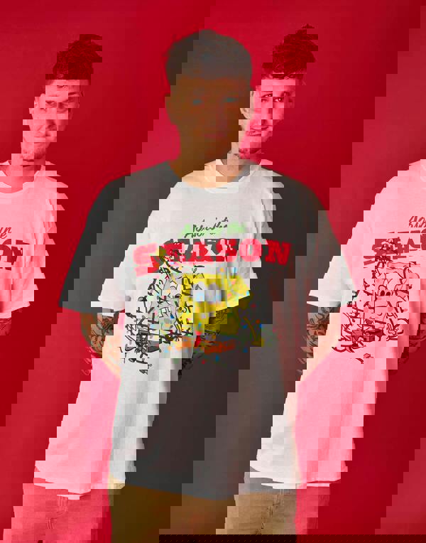 SpongeBob SquarePants Unisex White Absorb the Season Short Sleeved T-Shirt