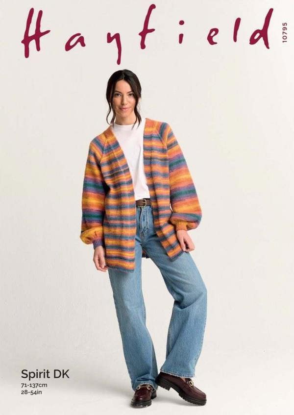Hayfield Spirit DK Knitting Pattern 10795, Cardigans for Women, 28 - 54 Inches - Intermediate