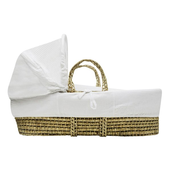 Kinder Valley White Waffle Palm Moses Basket