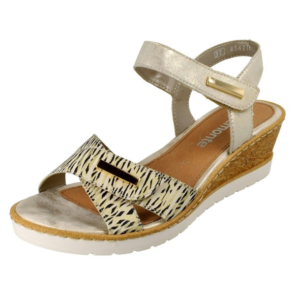 Remonte Ladies Remonte Adjustable Casual Sandals R6266 - Gold