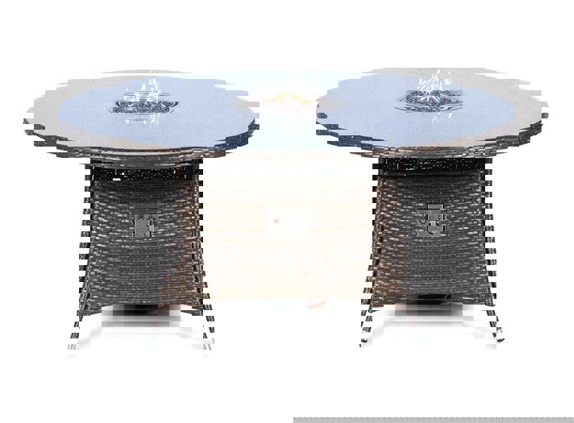 Giardino Fire Pit 8 Seater Round Rattan Dining Table