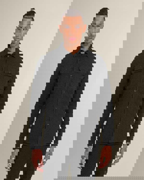 Larsson & Co Men’s Malov Charcoal Jersey Casual Overshirt